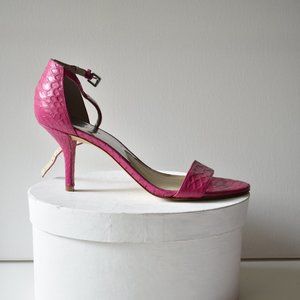Michael Kors Fuschia Embossed Leather Sandal
